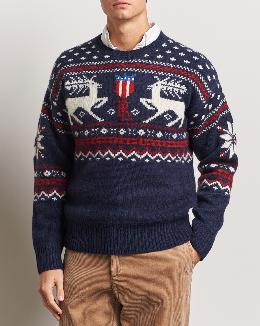 Herren | Pullover | Polo Ralph Lauren | Raindeer Wool Sweater Navy Combo