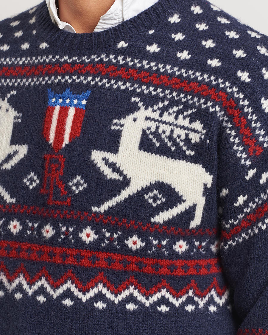 Herren | Pullover | Polo Ralph Lauren | Raindeer Wool Sweater Navy Combo