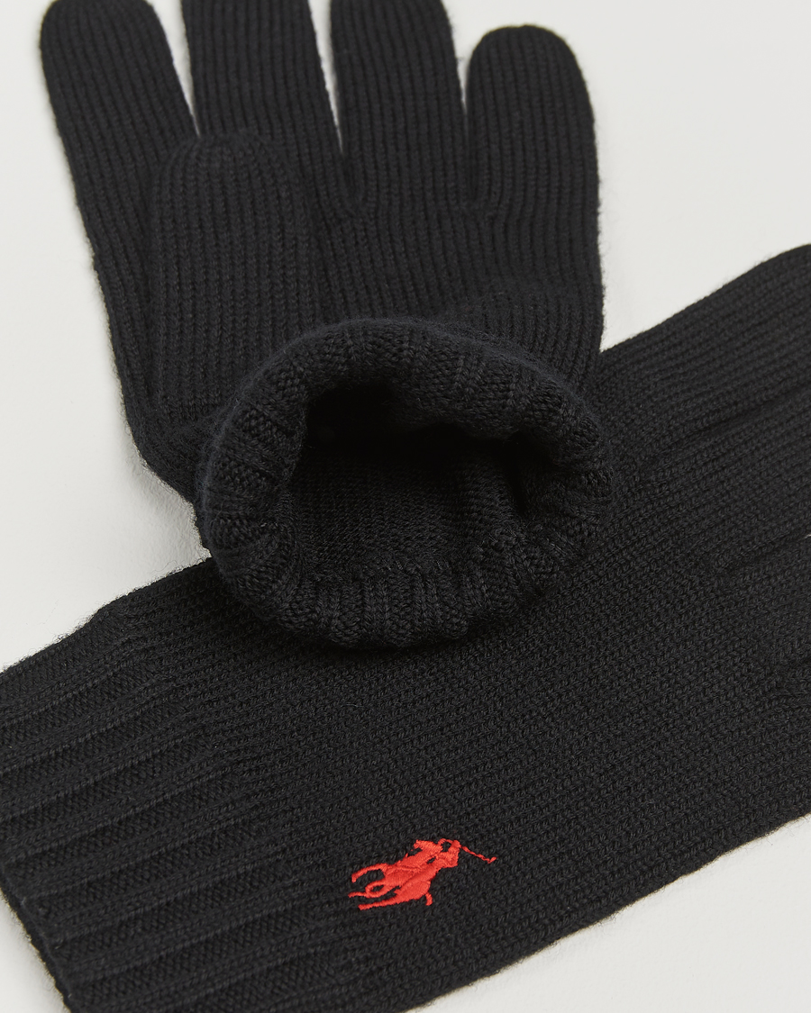 Herren | Polo Ralph Lauren Merino Gloves Polo Black | Polo Ralph Lauren | Merino Gloves Polo Black