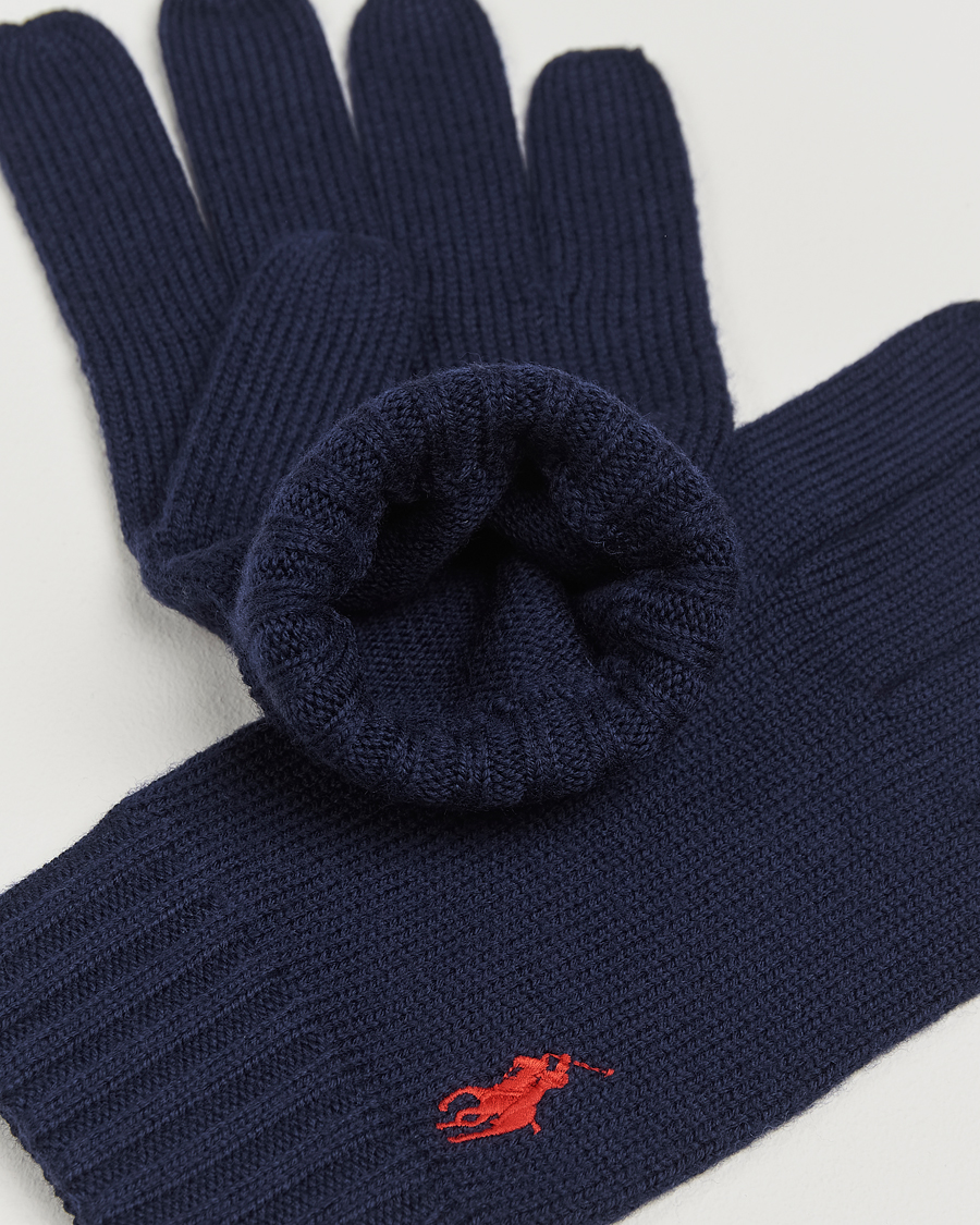 Herren | Polo Ralph Lauren Merino Gloves Hunter Navy | Polo Ralph Lauren | Merino Gloves Hunter Navy
