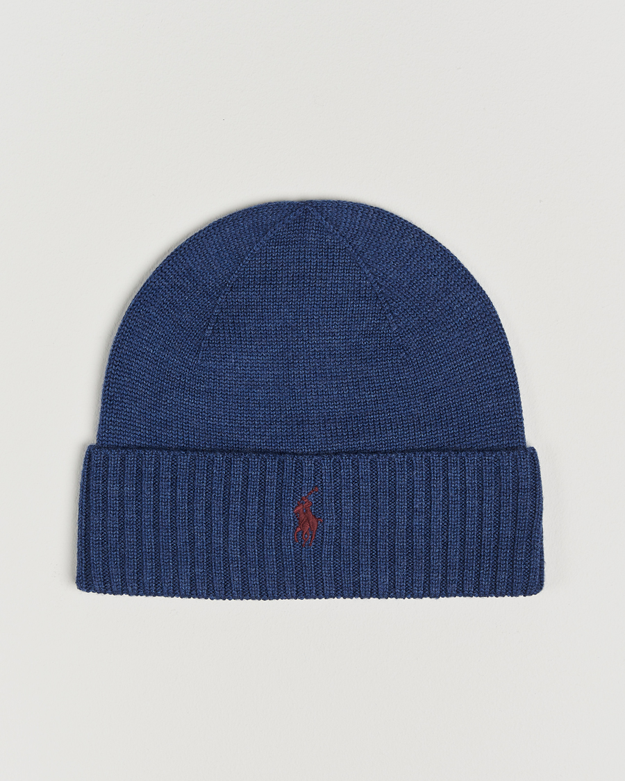 Herren | Polo Ralph Lauren Merino Beanie Rustic Navy Heather | Polo Ralph Lauren | Merino Beanie Rustic Navy Heather
