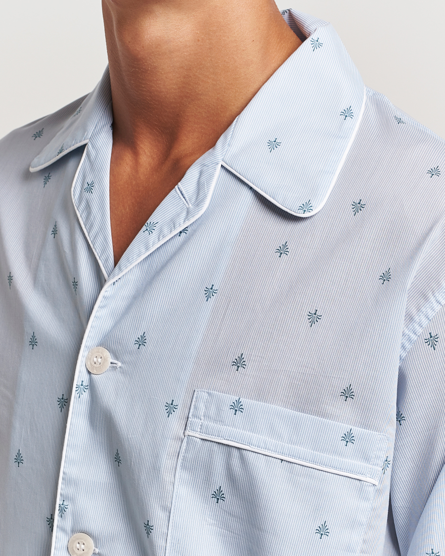 Herren | Schlafanzüge & Bademäntel | Derek Rose | Piped Cotton Pyjama Set Blue