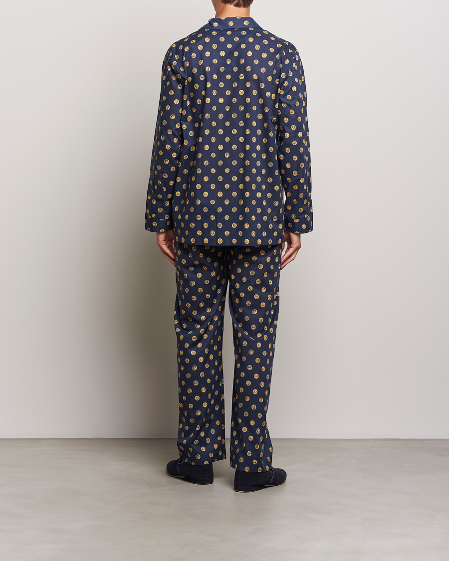 Herren | Schlafanzüge & Bademäntel | Derek Rose | Printed Cotton Pyjama Set Navy