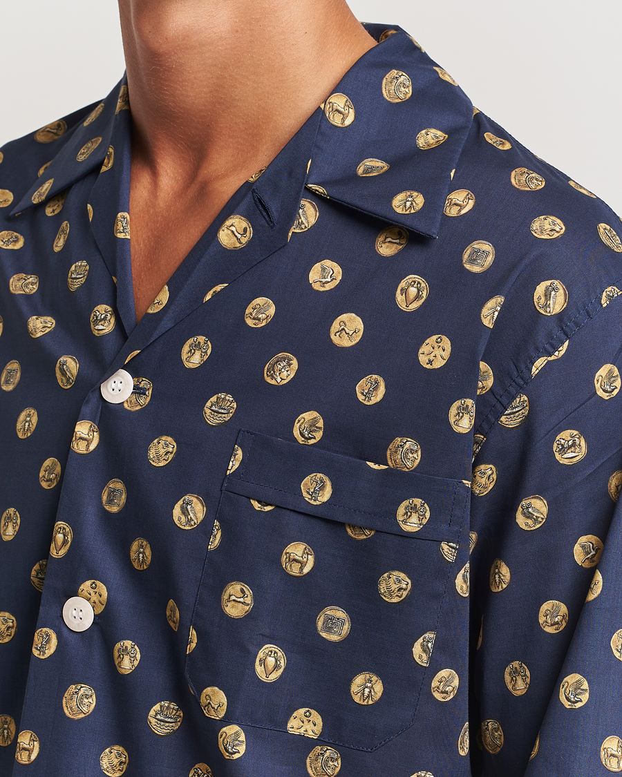 Herren | Schlafanzüge & Bademäntel | Derek Rose | Printed Cotton Pyjama Set Navy