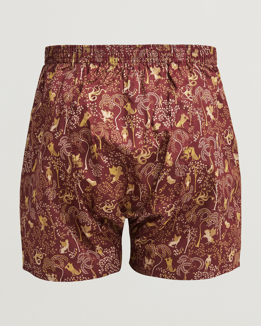 Herren | Unterwäsche | Derek Rose | Classic Fit Woven Cotton Boxer Shorts Burgundy