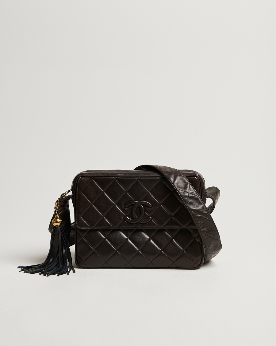 Herren | Chanel Pre-Owned Tassel Flap Shoulder Bag Black Lambskin | Chanel Pre-Owned | Tassel Flap Shoulder Bag Black Lambskin