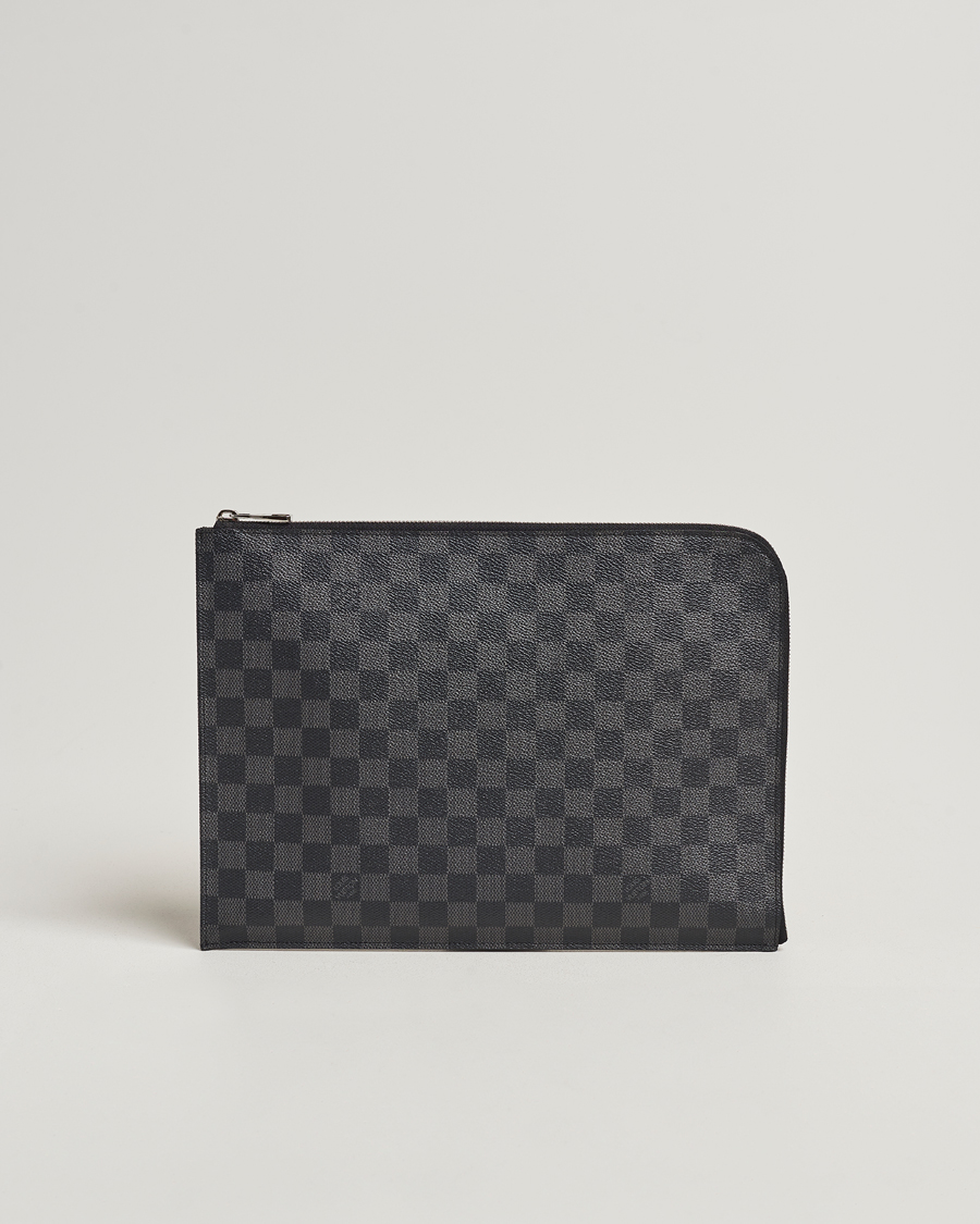 Herren | Louis Vuitton Pre-Owned Poche Joule GM Clutch Bag Damier Graphite | Louis Vuitton Pre-Owned | Poche Joule GM Clutch Bag Damier Graphite