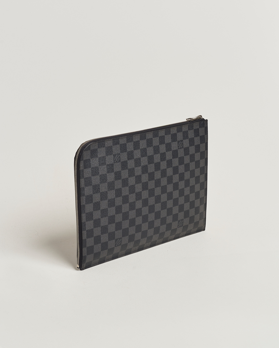 Herren | Louis Vuitton Pre-Owned Poche Joule GM Clutch Bag Damier Graphite | Louis Vuitton Pre-Owned | Poche Joule GM Clutch Bag Damier Graphite