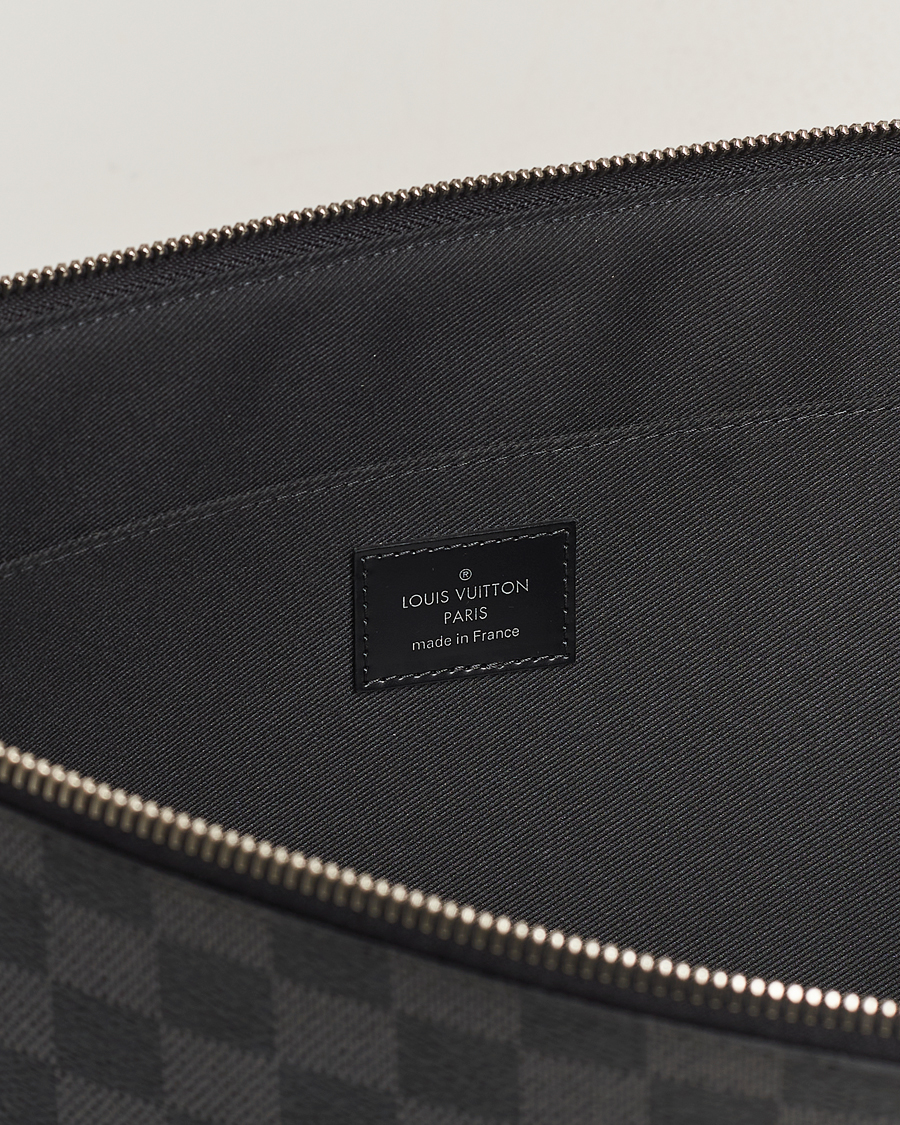 Herren | Louis Vuitton Pre-Owned Poche Joule GM Clutch Bag Damier Graphite | Louis Vuitton Pre-Owned | Poche Joule GM Clutch Bag Damier Graphite