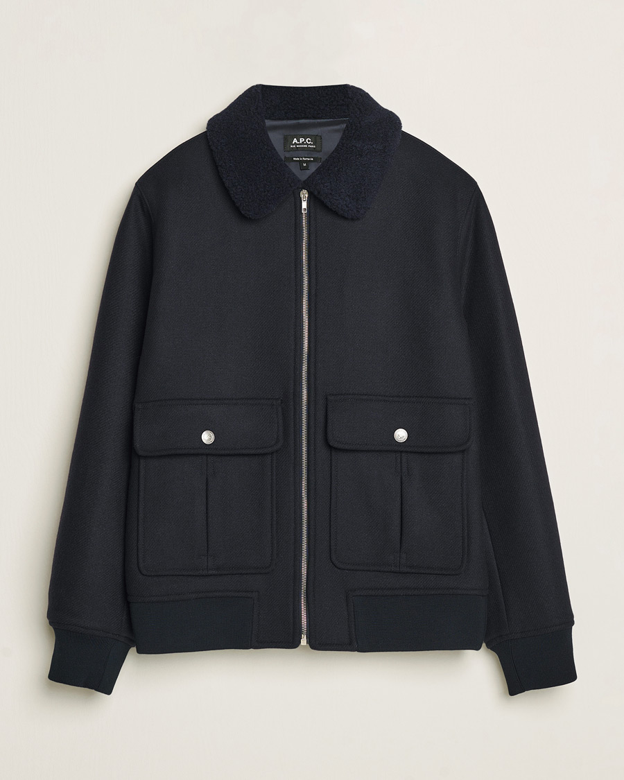 Herren | Jacken | A.P.C. | Ben Shearling Bomber Jacket Dark Navy