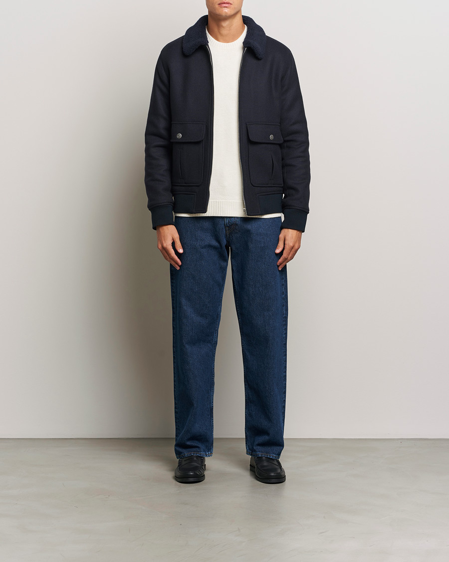 Herren | Jacken | A.P.C. | Ben Shearling Bomber Jacket Dark Navy