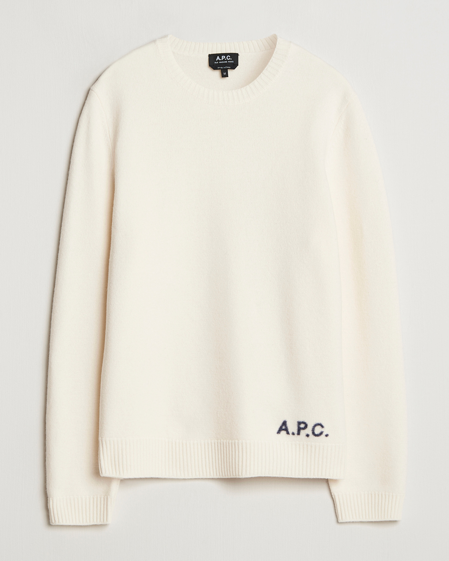 Herren | Pullover | A.P.C. | Edward Wool Knitted Sweater Ecru
