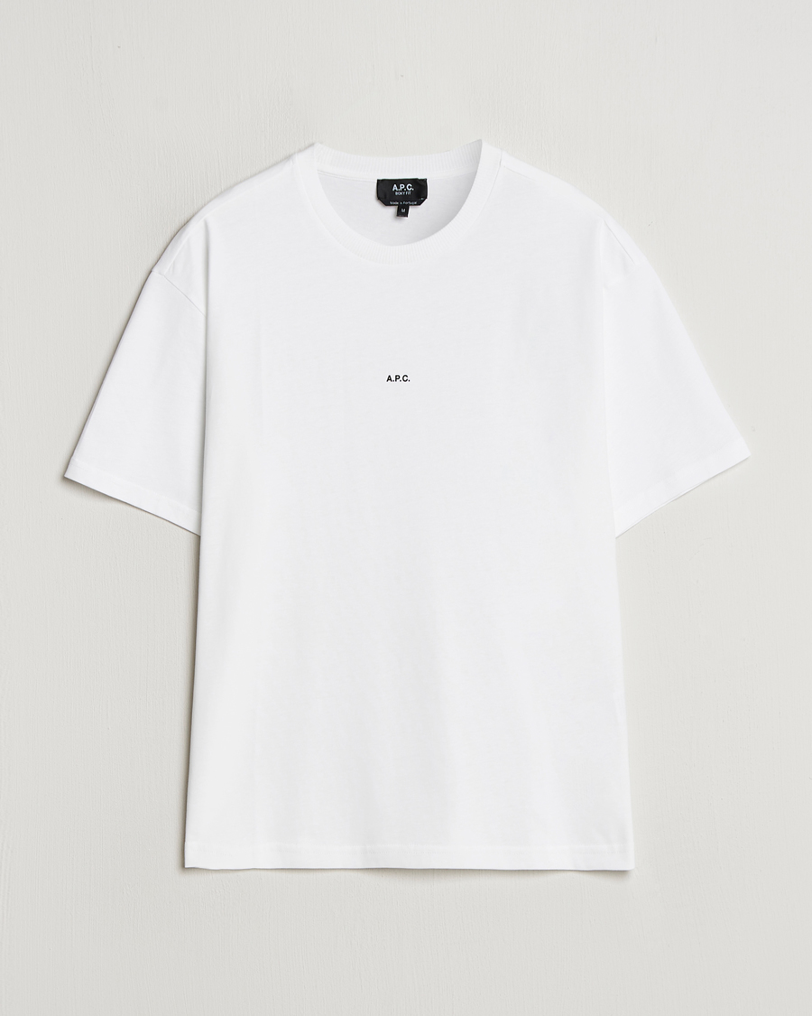 Herren | T-Shirts | A.P.C. | Boxy Micro Center Logo T-Shirt White