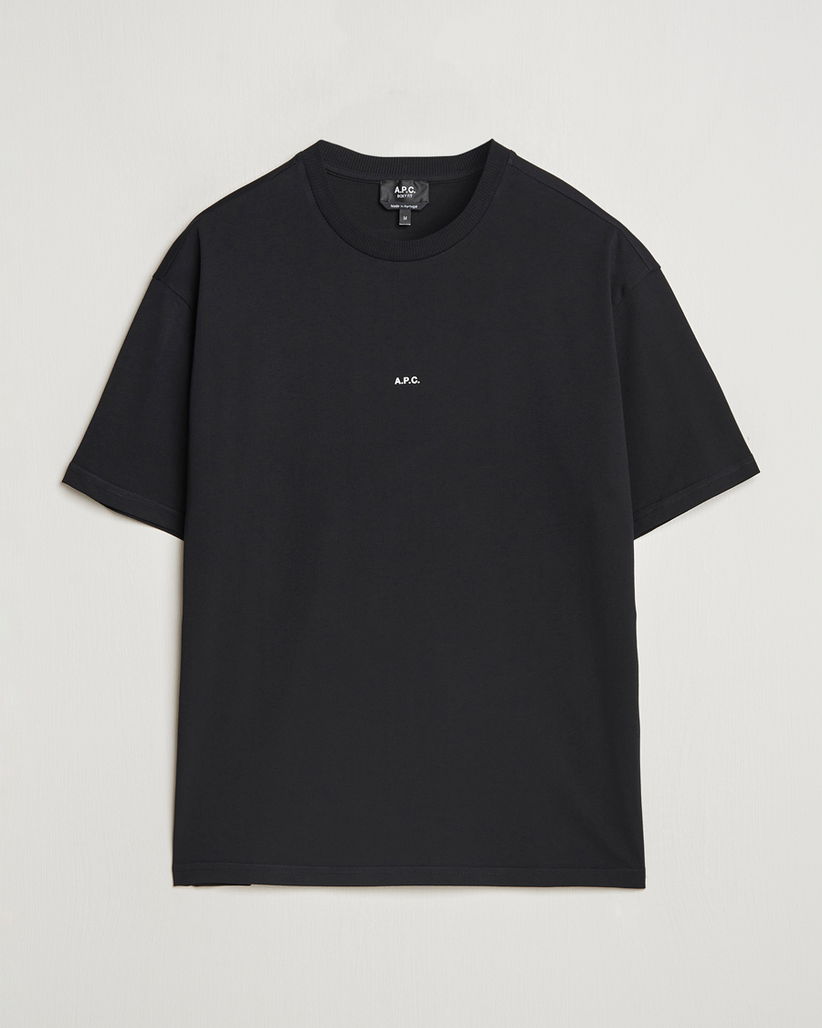 Herren | T-Shirts | A.P.C. | Boxy Micro Center Logo T-Shirt Black