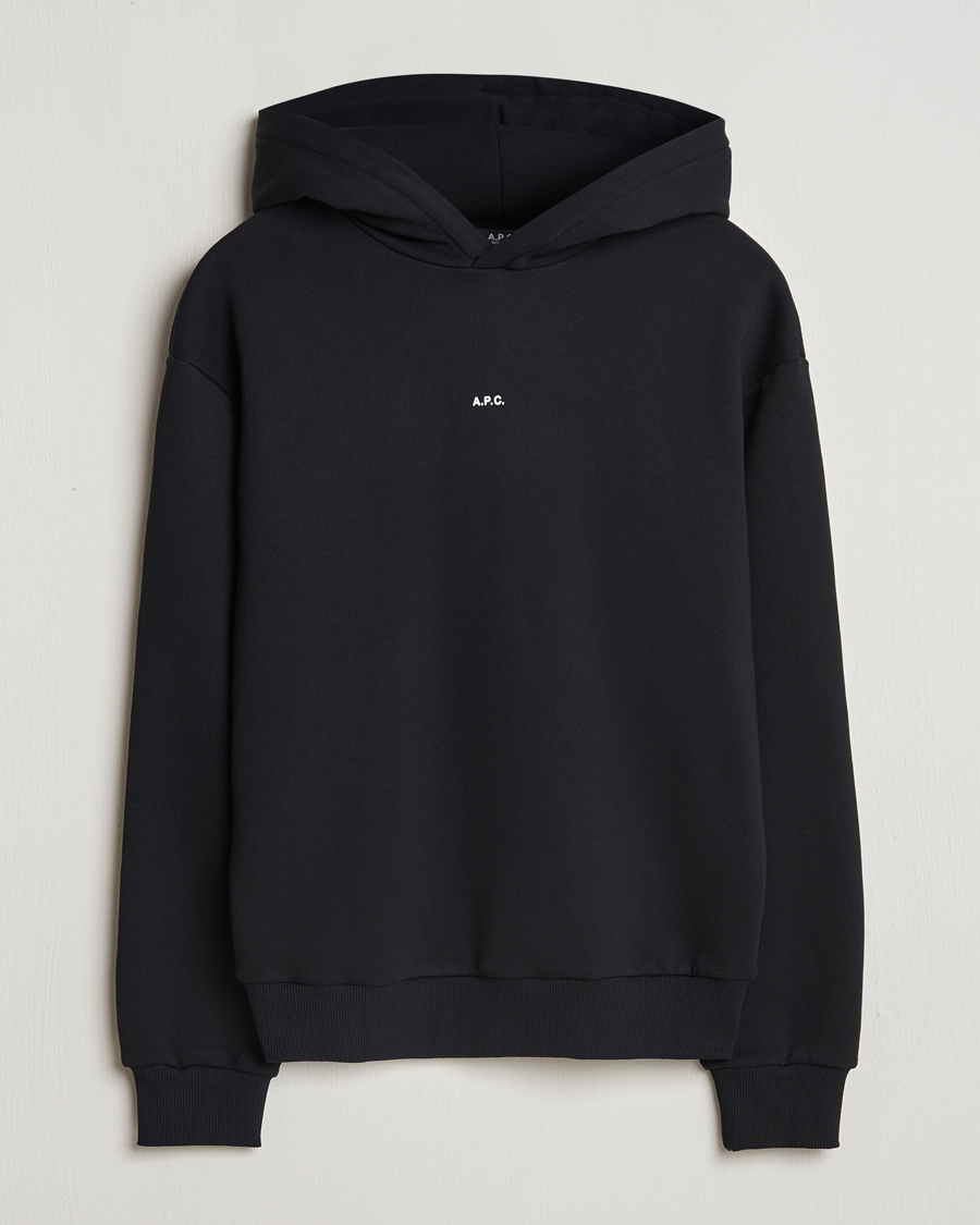 Herren | Pullover | A.P.C. | Boxy Micro Center Logo Hoodie Black