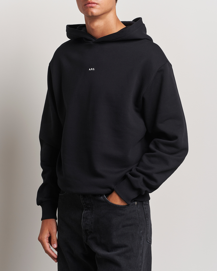 Herren | Pullover | A.P.C. | Boxy Micro Center Logo Hoodie Black