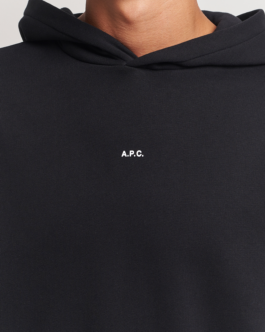 Herren | Pullover | A.P.C. | Boxy Micro Center Logo Hoodie Black