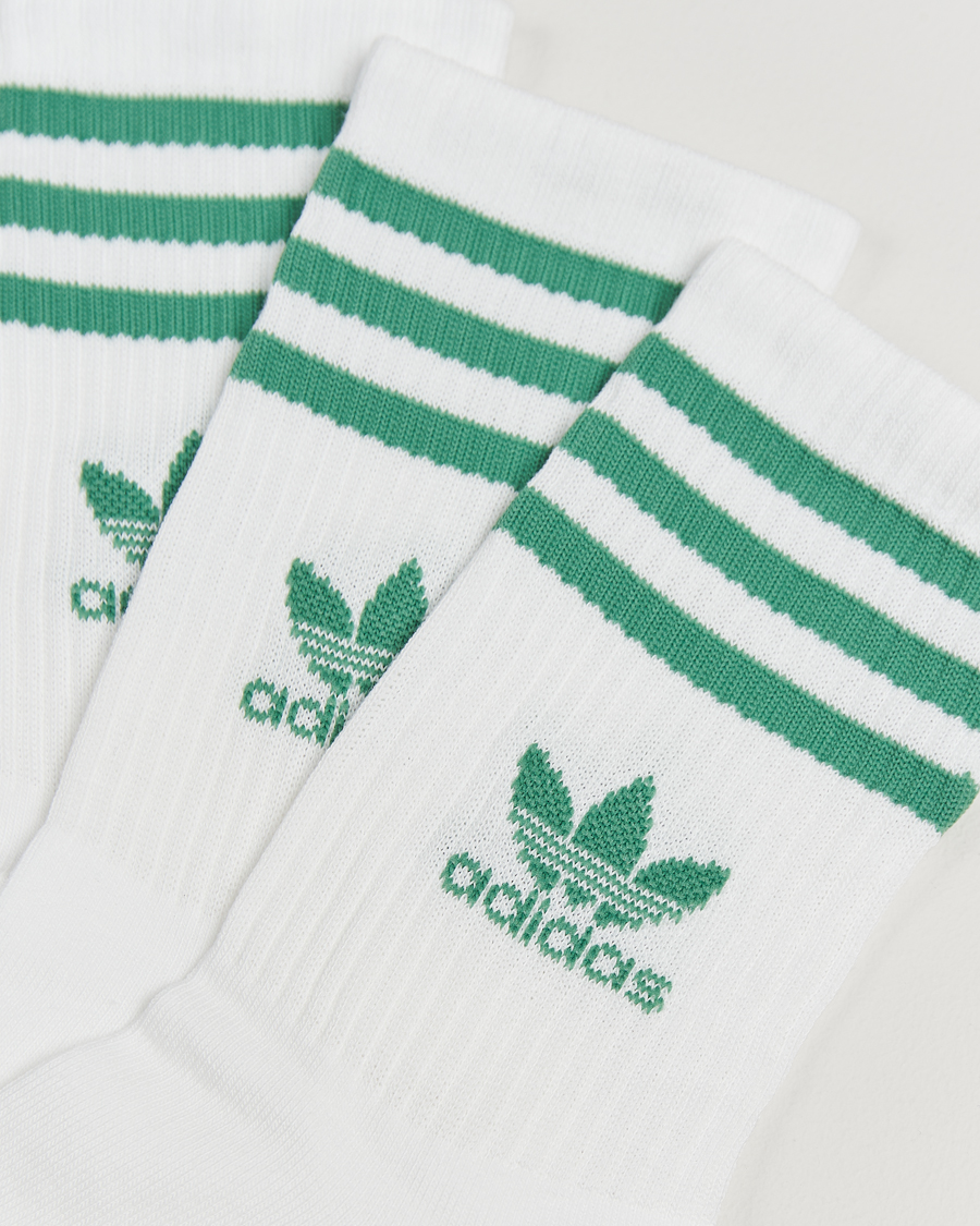 Herren | Unterwäsche | adidas Originals | 3-Pack Crew Sock White/Green