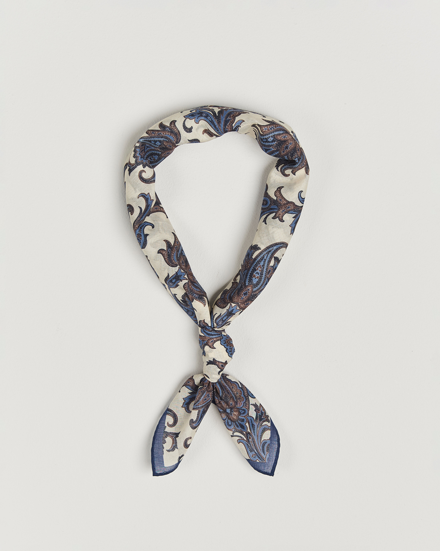 Herren | Amanda Christensen Cotton Voilé Printed Paisley Bandana White | Amanda Christensen | Cotton Voilé Printed Paisley Bandana White