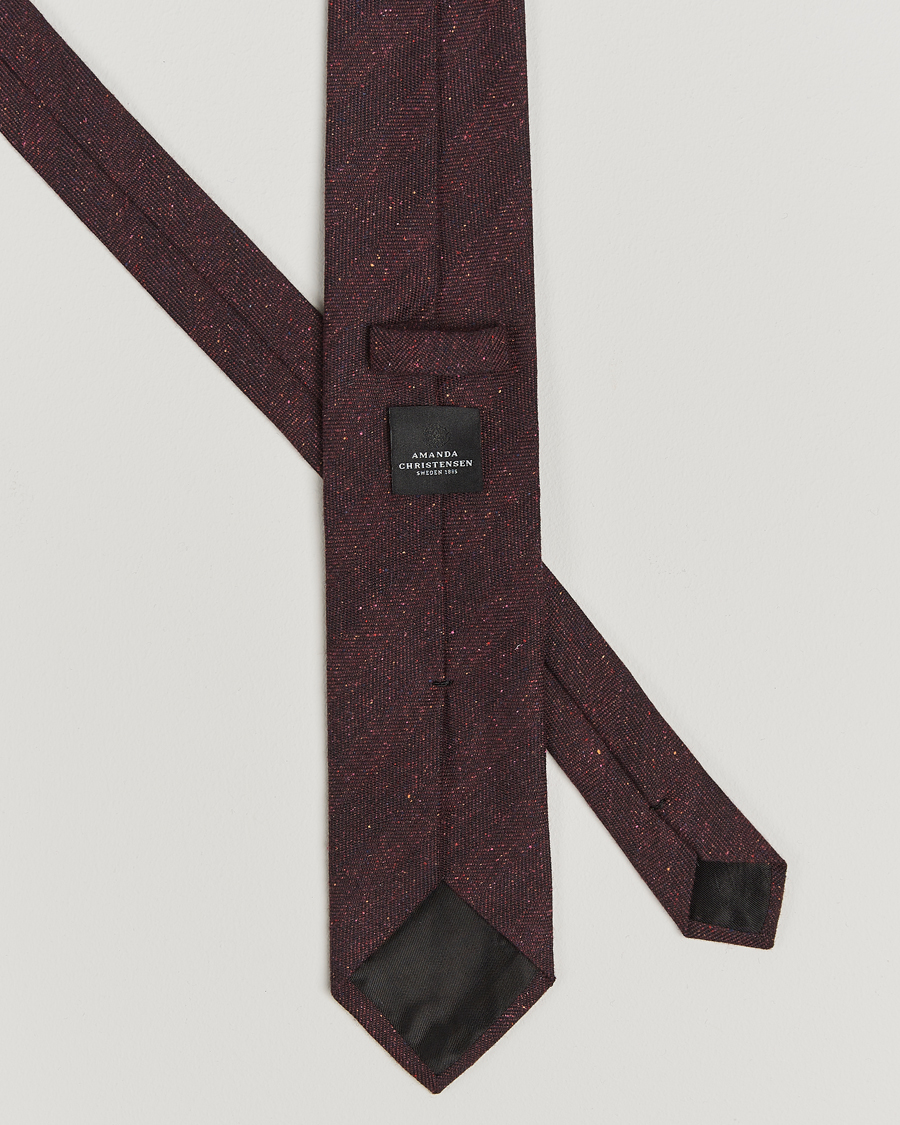 Herren | Amanda Christensen Wool Donegal 8cm Tie Wine | Amanda Christensen | Wool Donegal 8cm Tie Wine