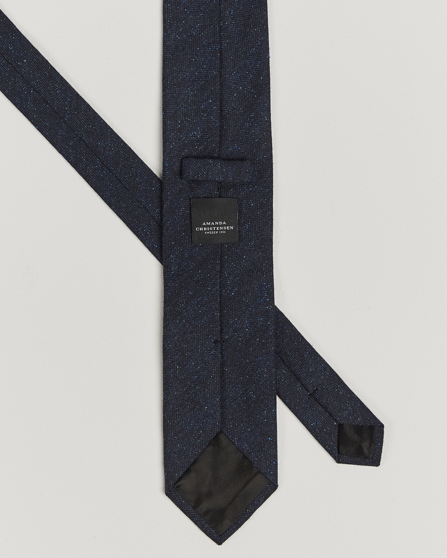 Herren | Amanda Christensen Wool Donegal 8cm Tie Navy | Amanda Christensen | Wool Donegal 8cm Tie Navy