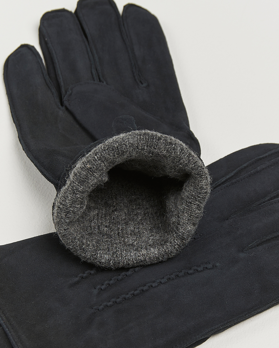 Herren | Amanda Christensen Lined Suede Gloves Black | Amanda Christensen | Lined Suede Gloves Black