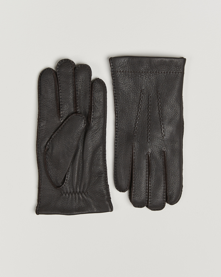 Herren | Handschuhe | Amanda Christensen | Lined Deerskin Gloves Brown