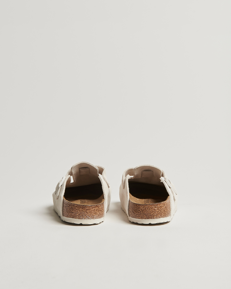 Herren | BIRKENSTOCK Boston Classic Footbed Antique White Suede | BIRKENSTOCK | Boston Classic Footbed Antique White Suede