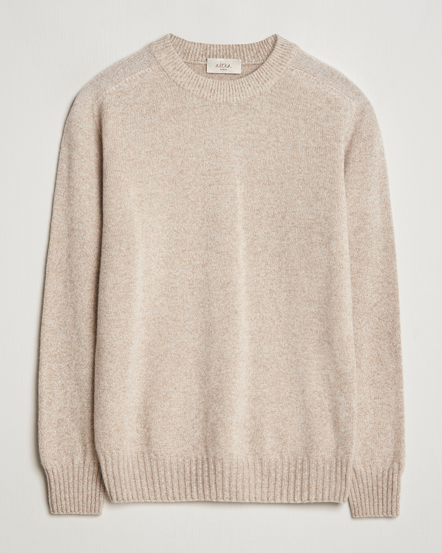 Herren | Pullover | Altea | Wool/Cashmere Crew Neck Pullover Beige Melange