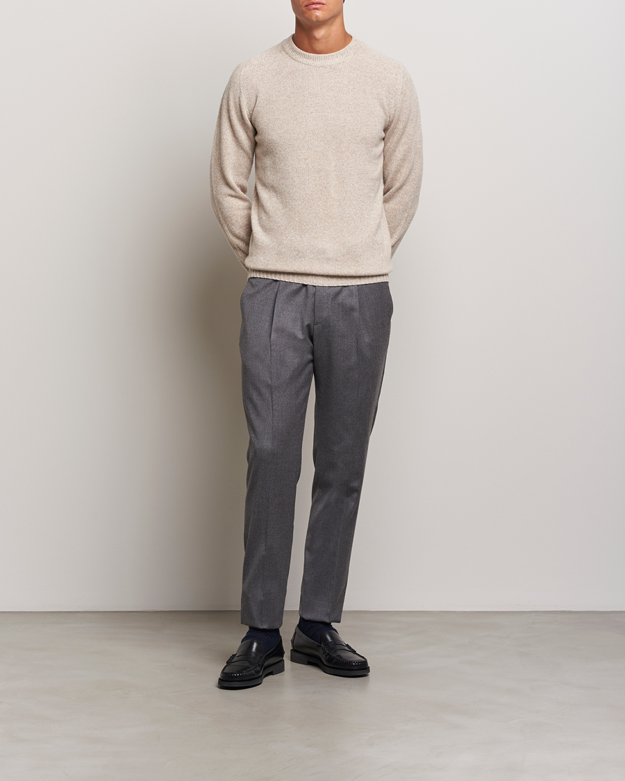 Herren | Pullover | Altea | Wool/Cashmere Crew Neck Pullover Beige Melange