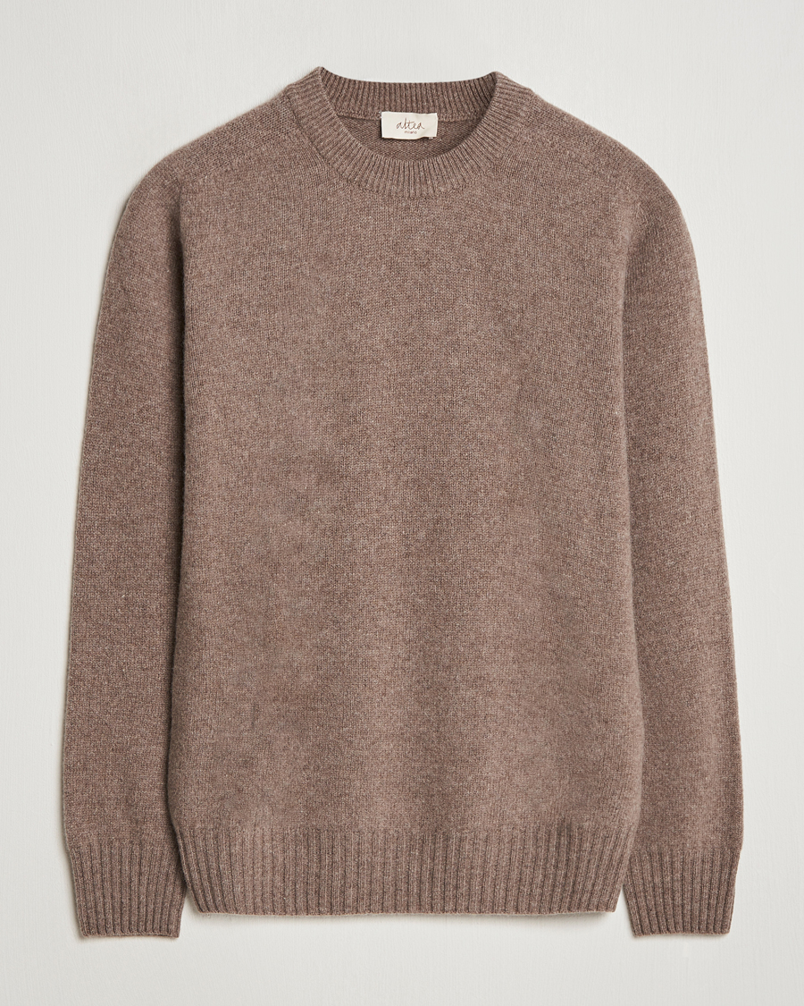 Herren | Pullover | Altea | Wool/Cashmere Crew Neck Pullover Taupe