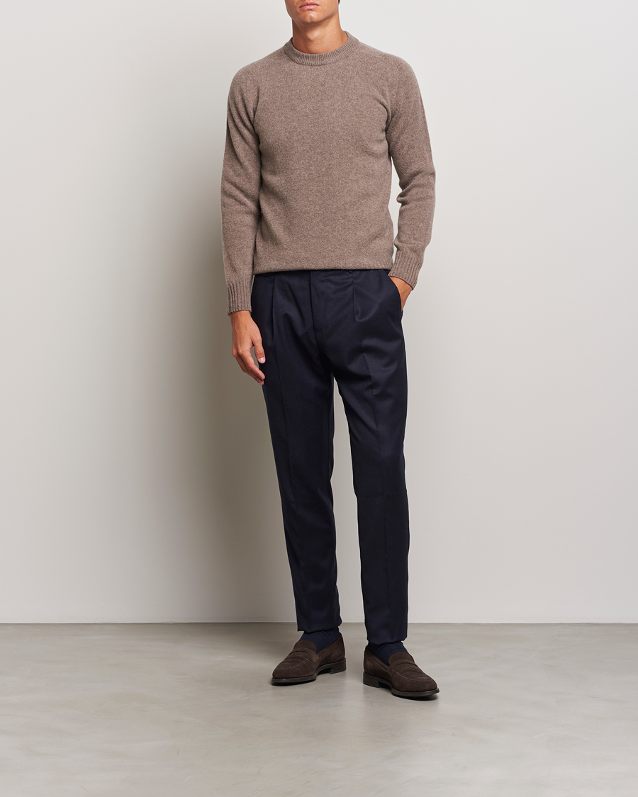 Herren | Pullover | Altea | Wool/Cashmere Crew Neck Pullover Taupe