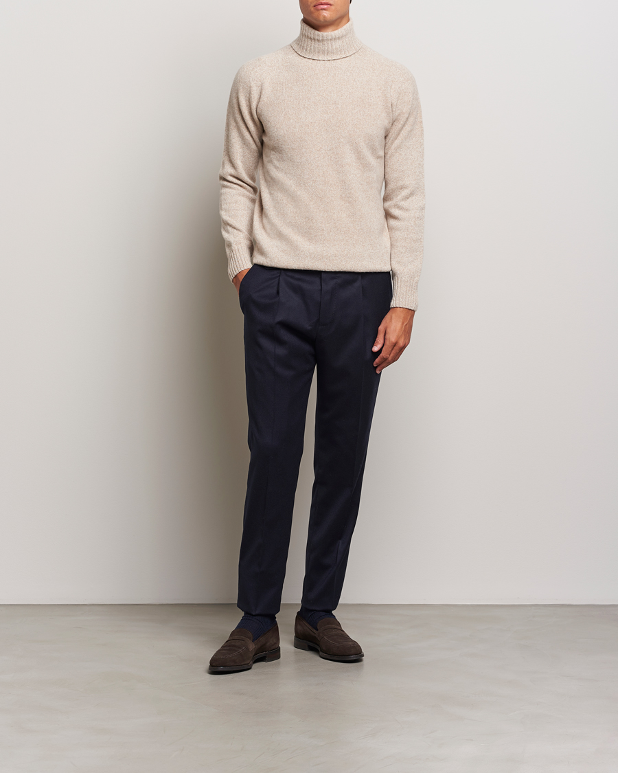 Herren | Pullover | Altea | Wool/Cashmere Rollneck Beige Melange