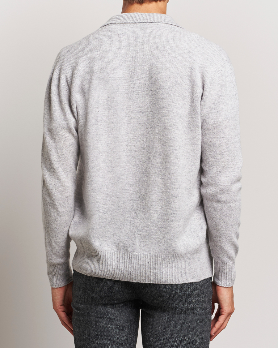 Herren | Pullover | Altea | Shetland Collared Cardigan Light Grey