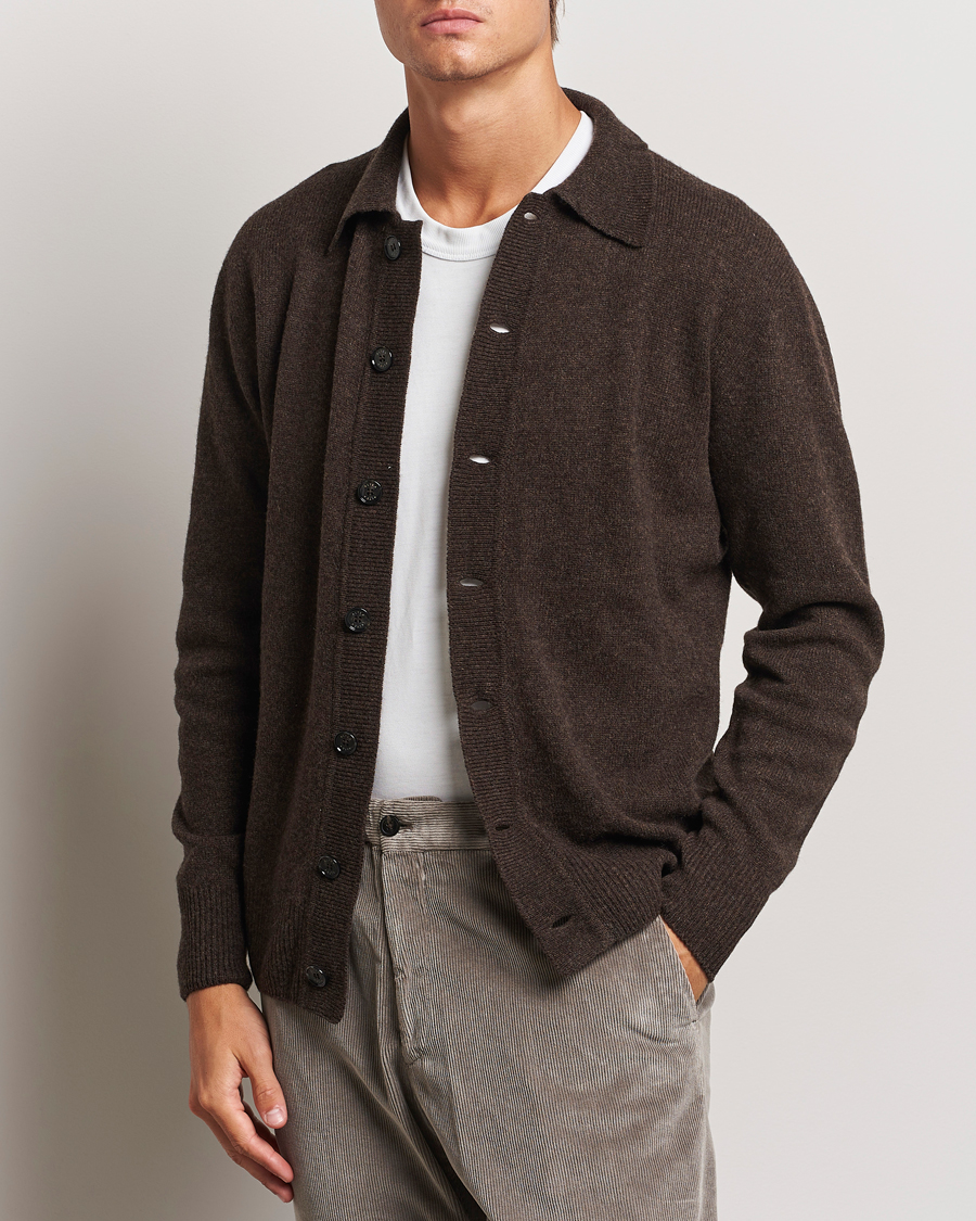 Herren | Pullover | Altea | Shetland Collared Cardigan Brown