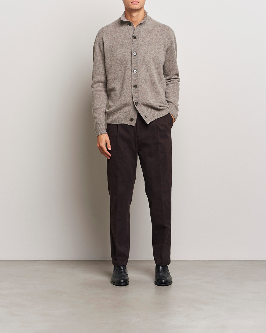 Herren | Pullover | Altea | Shetland Cardigan Taupe