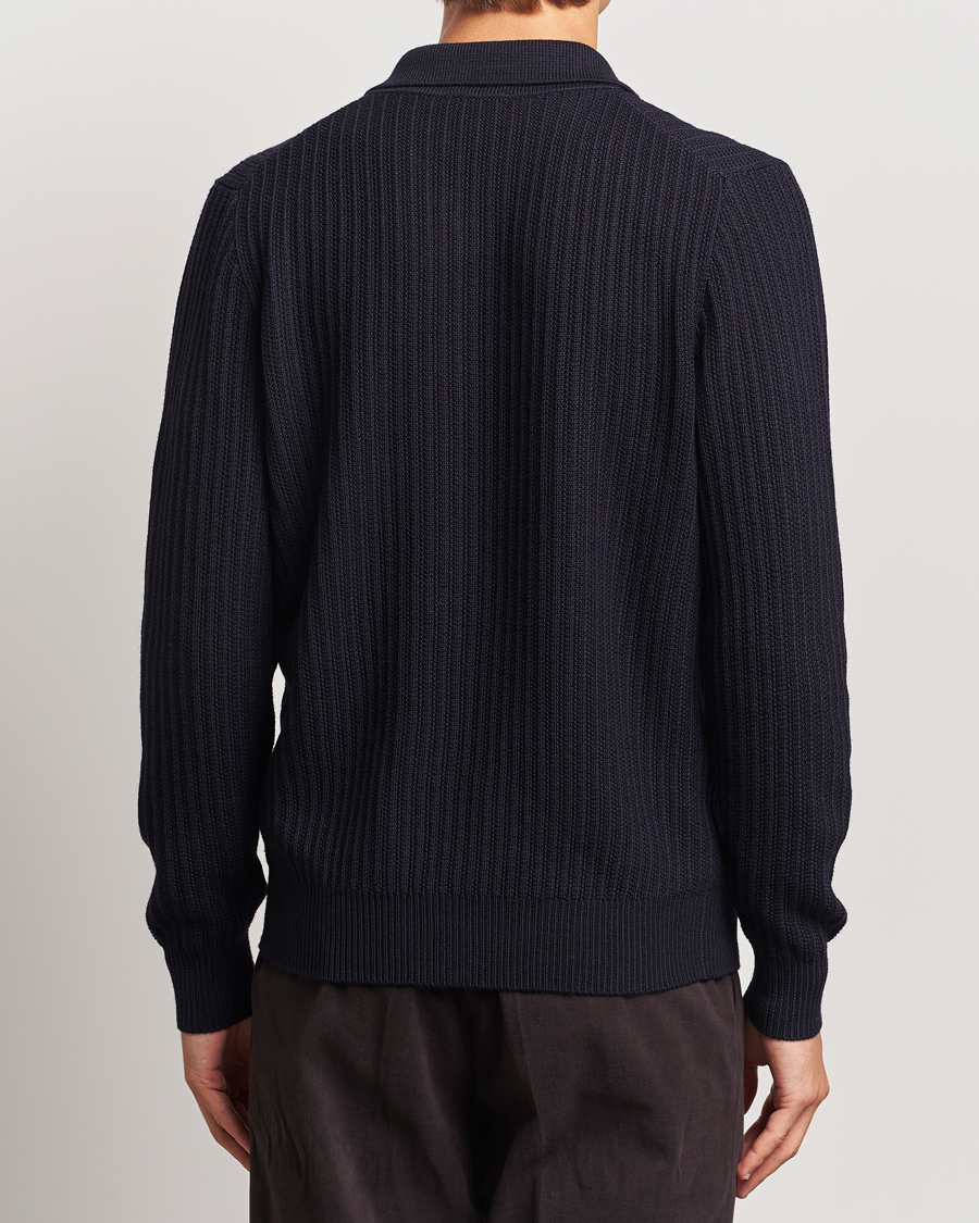 Herren | Pullover | Altea | Rib Wool Cardigan Navy
