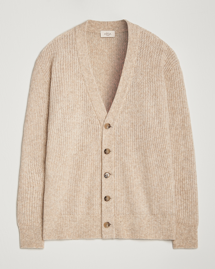 Herren | Pullover | Altea | Soft Rib Stich Cardigan Cream