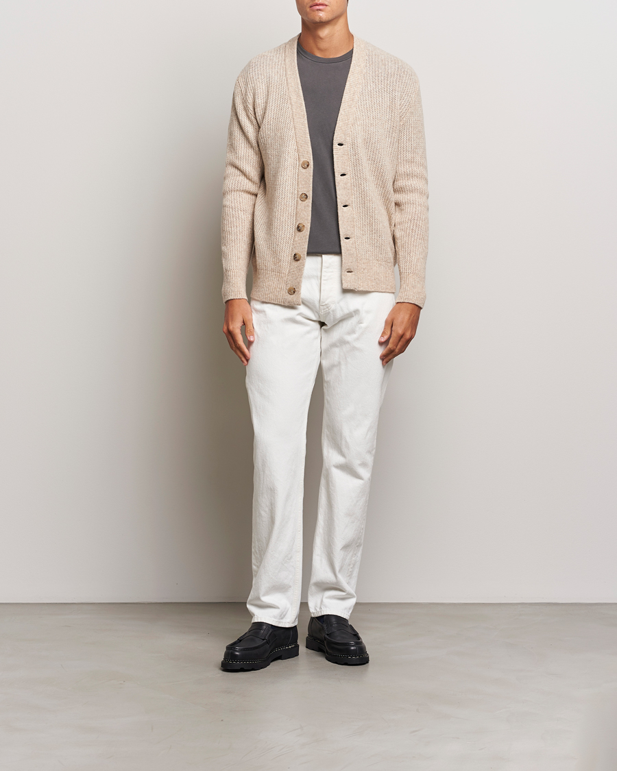 Herren | Pullover | Altea | Soft Rib Stich Cardigan Cream