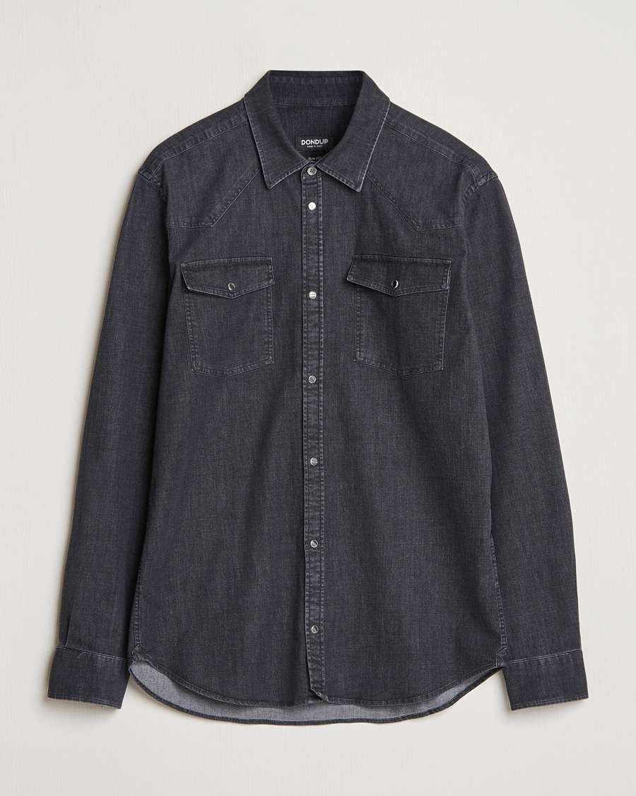 Herren | Hemden | Dondup | Slim Fit Denim Shirt Washed Black
