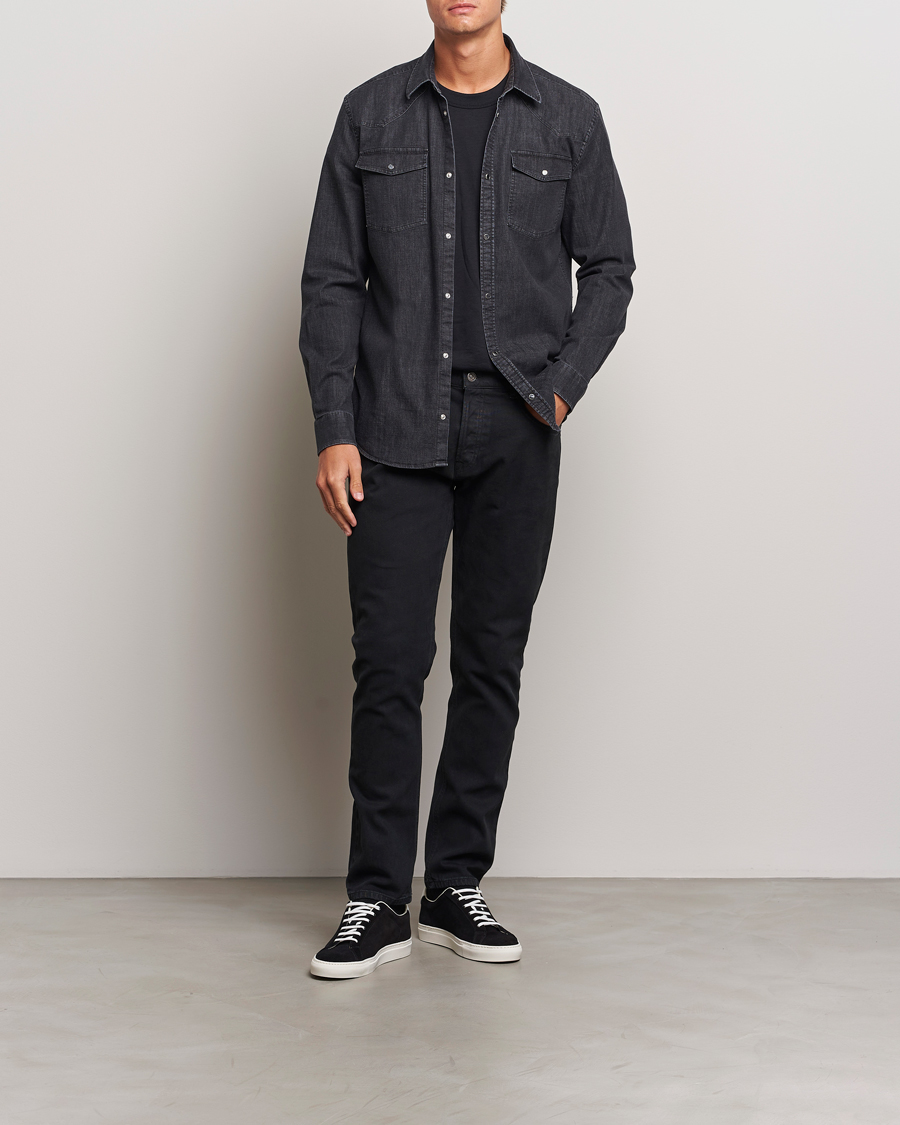 Herren | Hemden | Dondup | Slim Fit Denim Shirt Washed Black