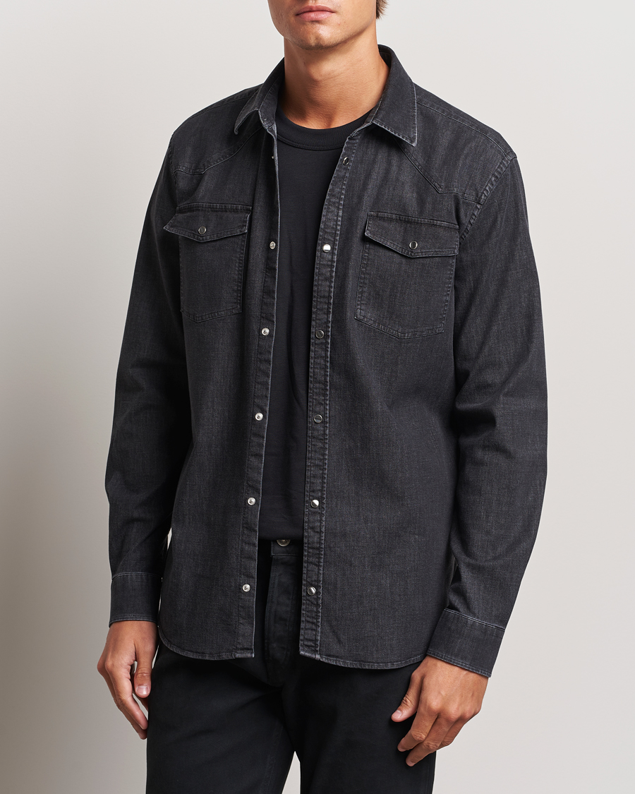 Herren | Hemden | Dondup | Slim Fit Denim Shirt Washed Black