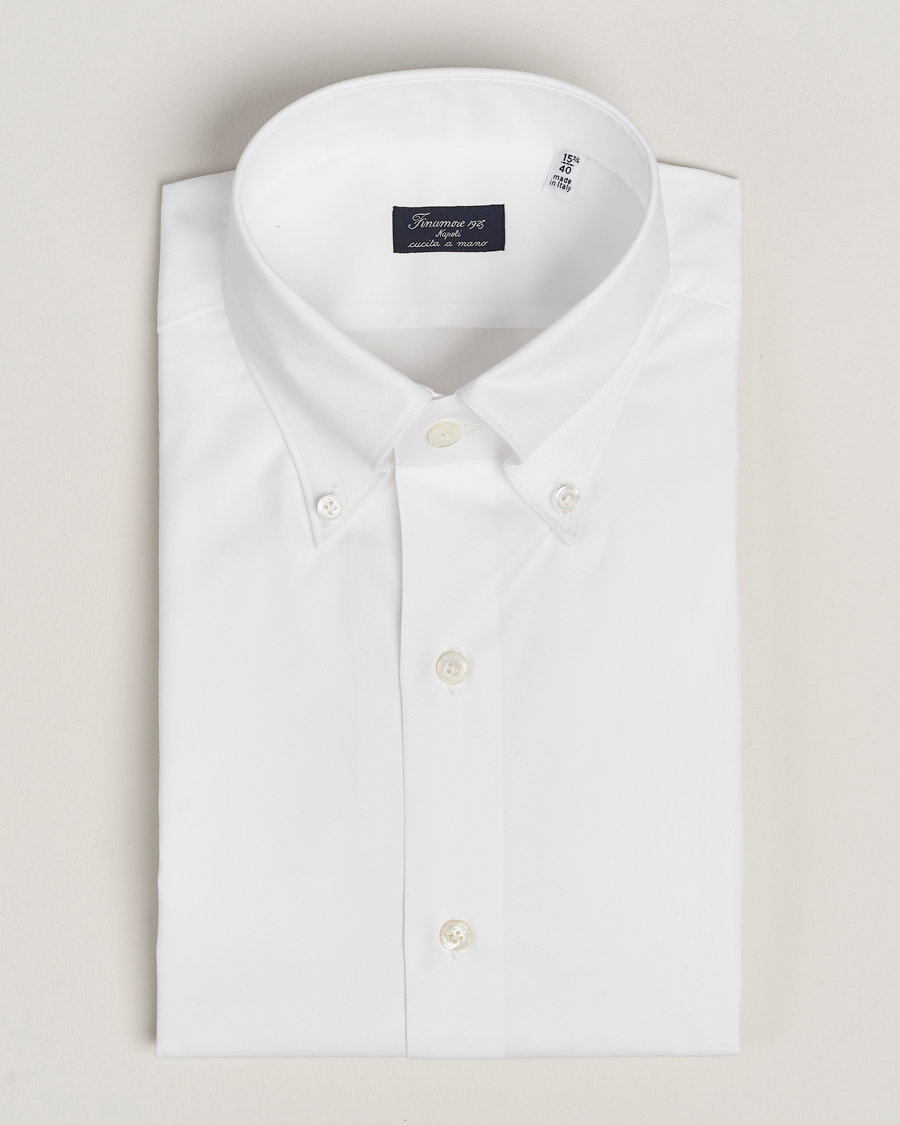 Herren | Hemden | Finamore Napoli | Milano Slim Oxford Button Down Shirt White