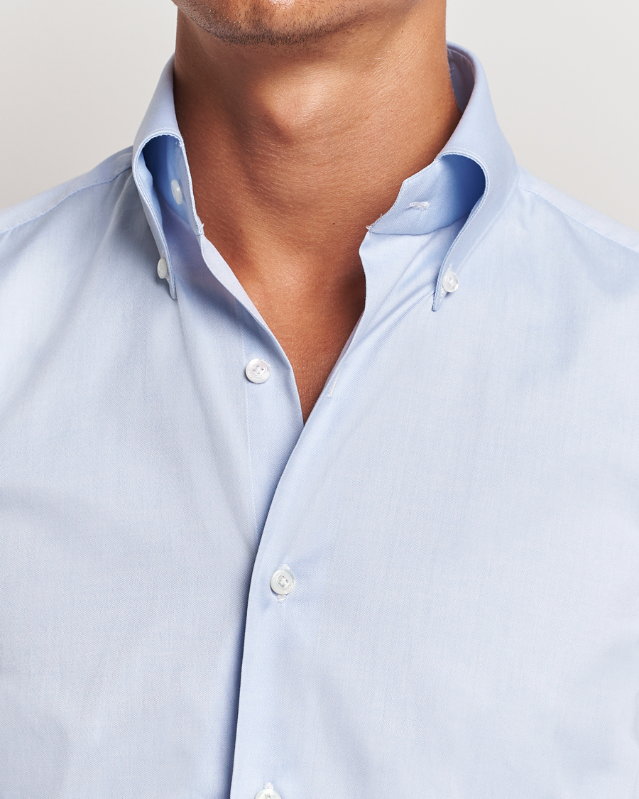 Herren | Hemden | Finamore Napoli | Milano Slim Oxford Button Down Shirt Light Blue