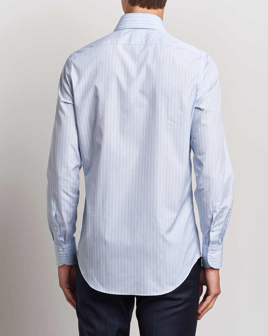 Herren | Hemden | Finamore Napoli | Milano Slim Giza 170 Striped Dress Shirt Blue
