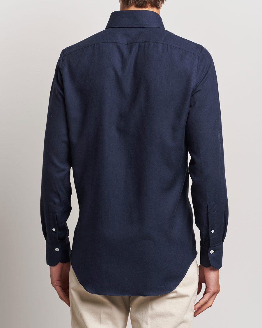 Herren | Hemden | Finamore Napoli | Milano Slim Cashmere BD Shirt Navy