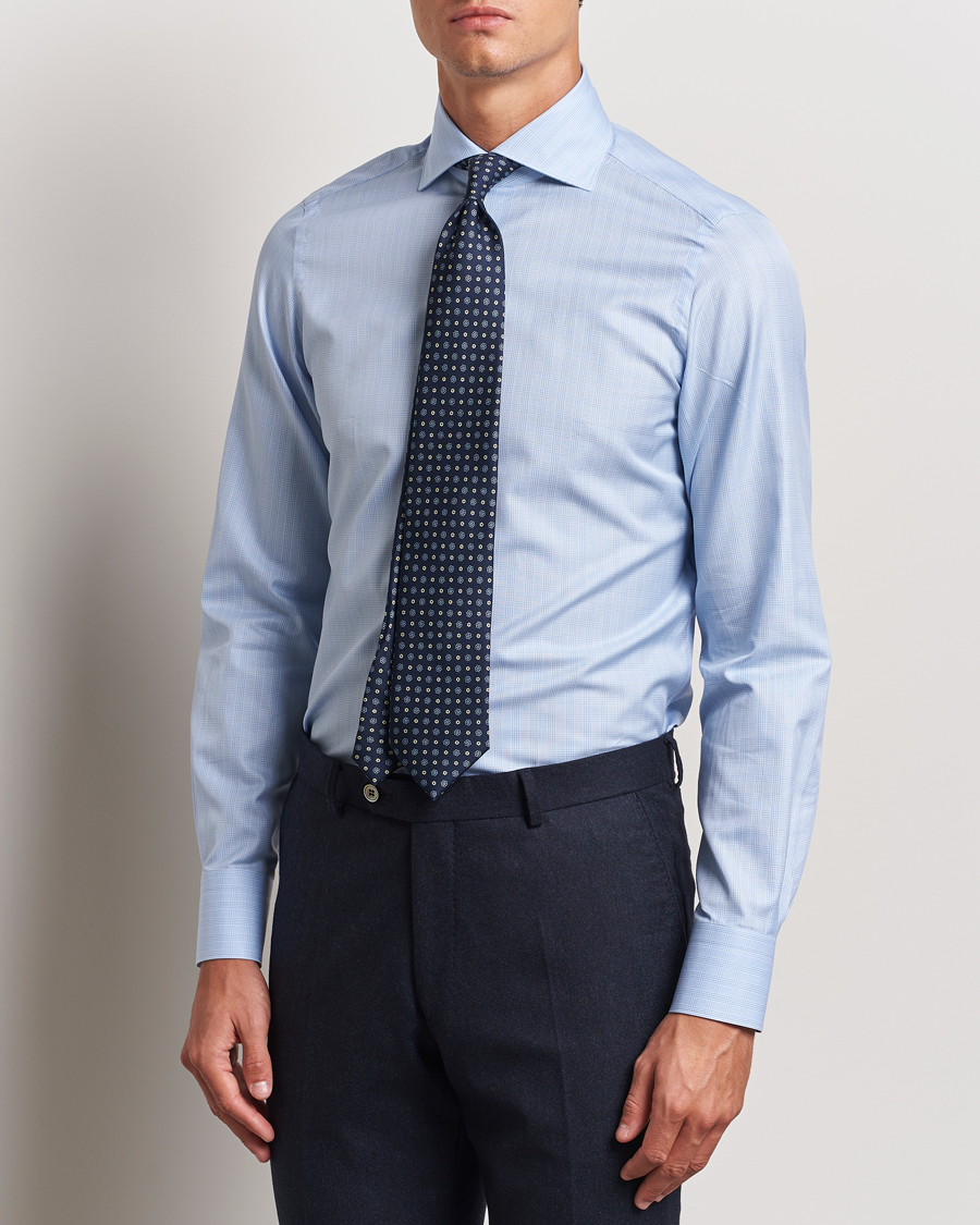 Herren | Hemden | Finamore Napoli | Milano Slim Giza 170 Dress Shirt Blue Check