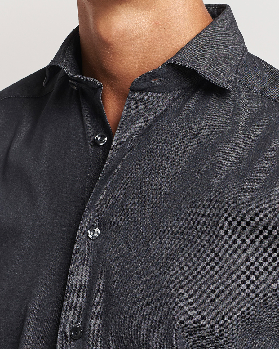 Herren | Hemden | Eton | Slim Fit Stretch Denim Shirt Black
