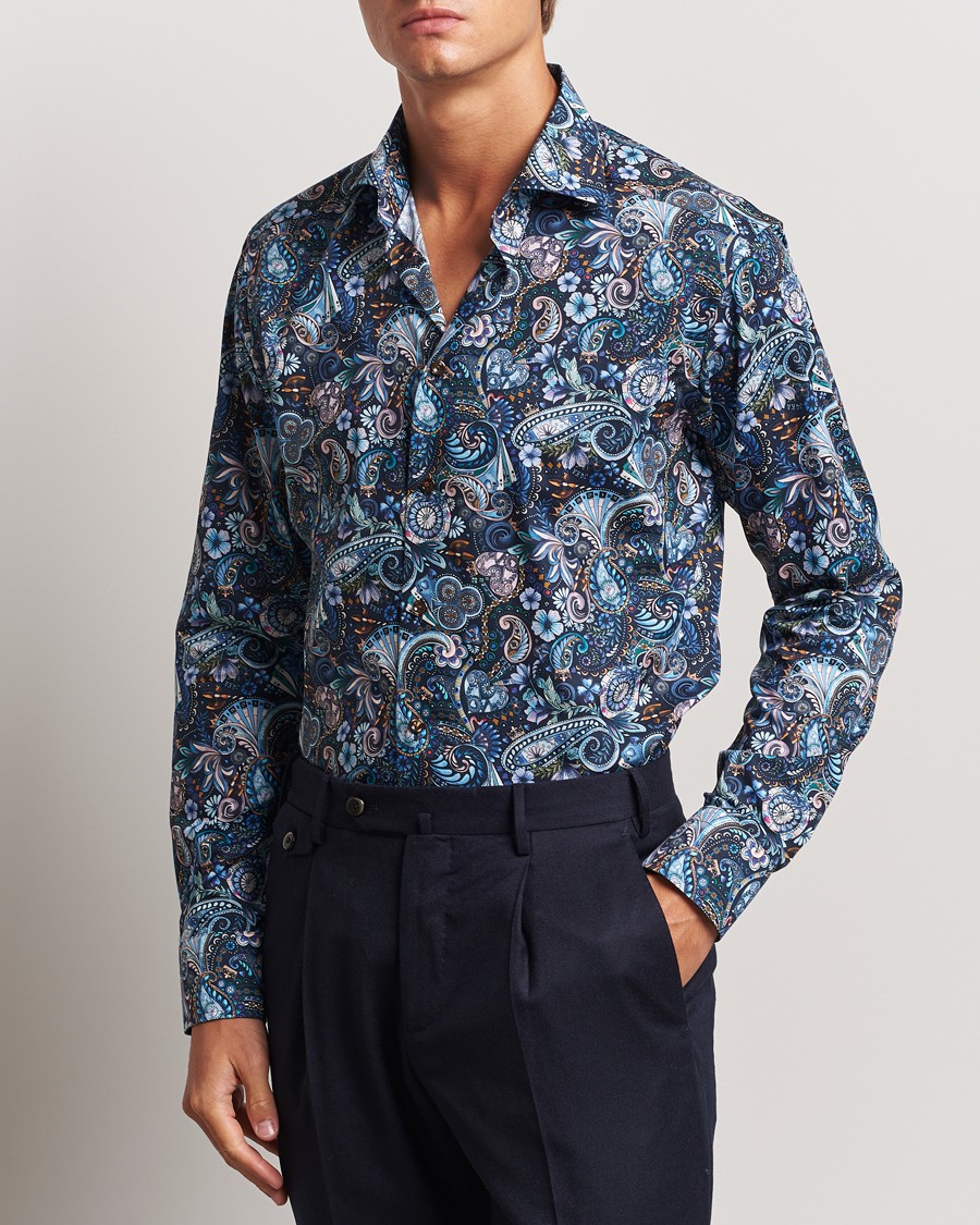 Herren | Hemden | Eton | Slim Fit Signature Twill Printed Shirt Navy