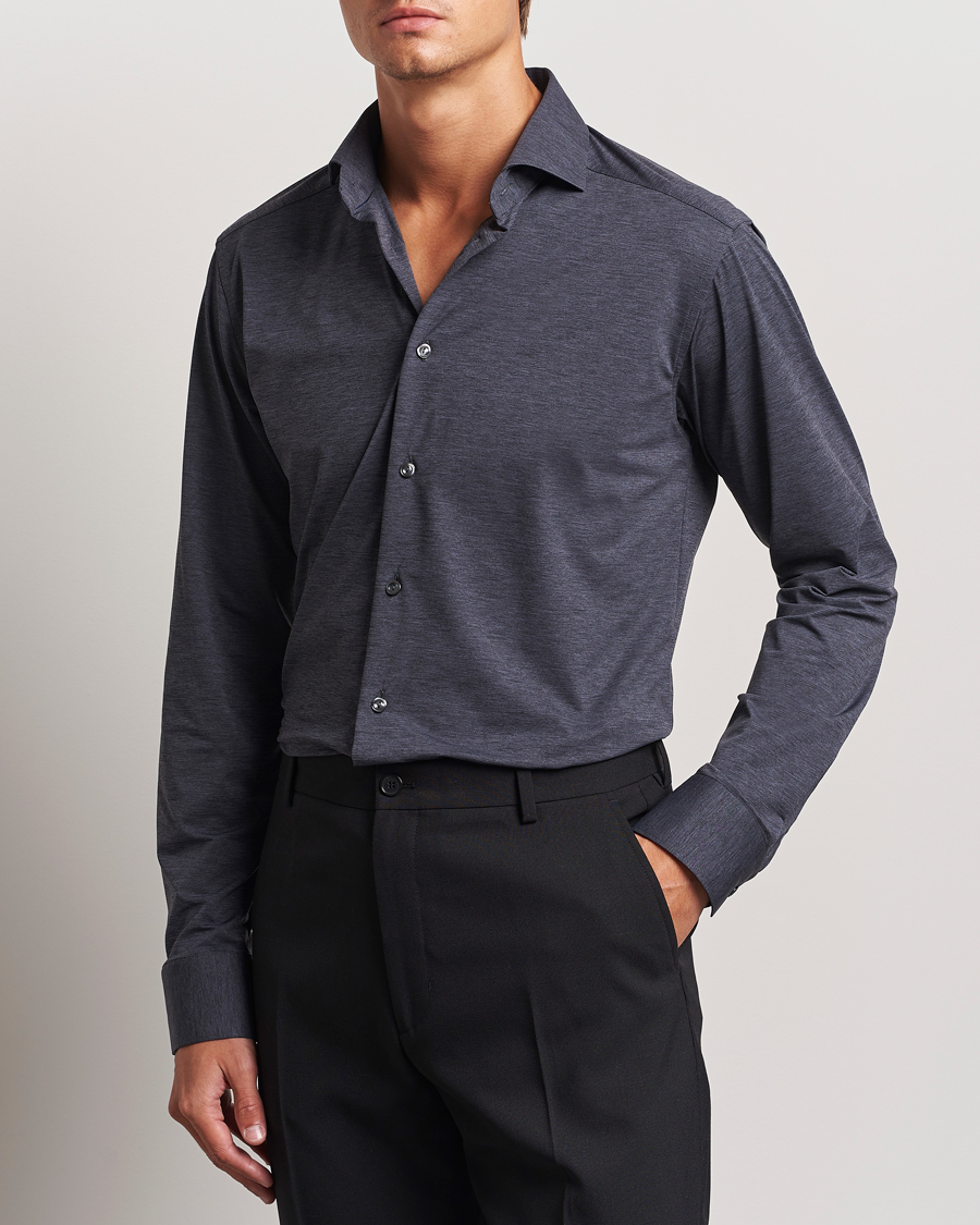 Herren | Hemden | Eton | Slim Fit Four Way Stretch Shirt Dark Grey